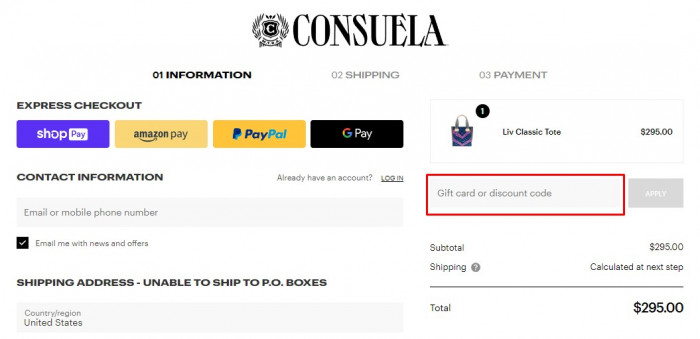 How to use Consuela promo code