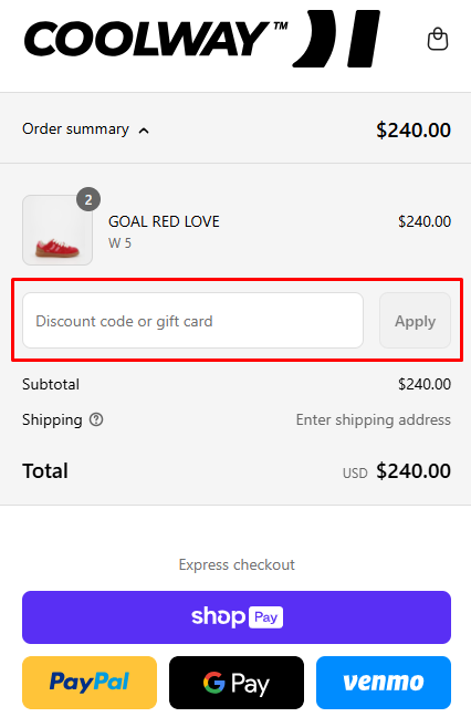 How to use COOLWAY promo code