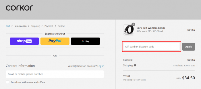 How to use Corkor promo code