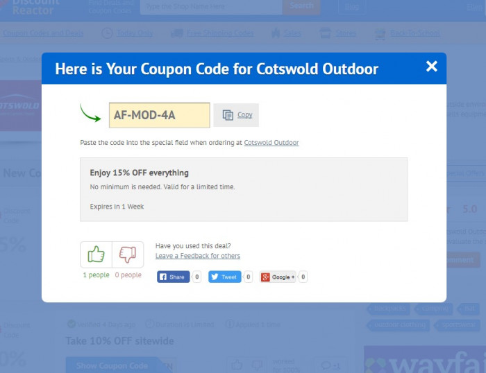 How to use a promotional code at Cotswold Outdoor