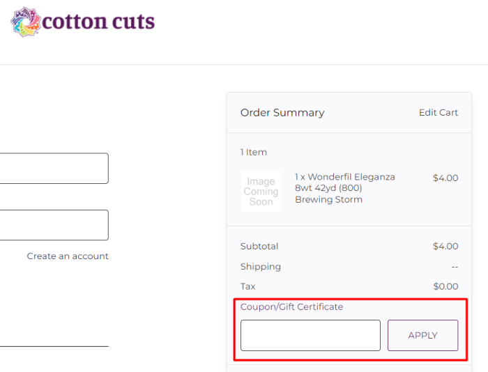 How to use Cotton Cuts promo code