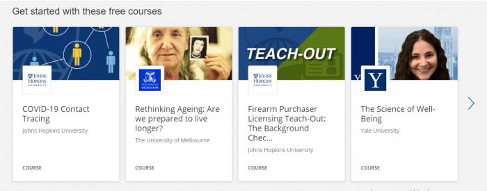Coursera ramge of products 