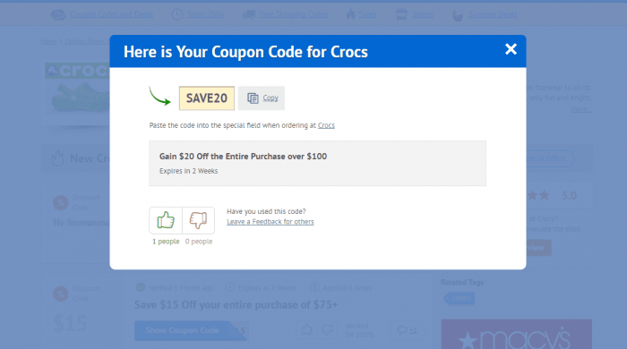 coupons for crocs online