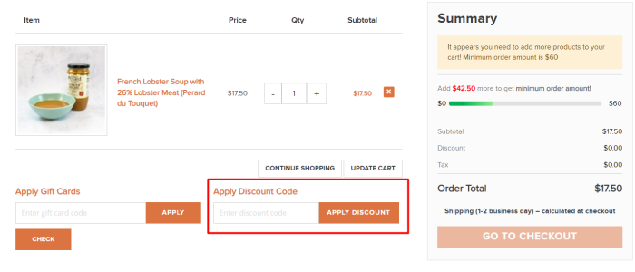 How to use Cuisinery Food Market promo code