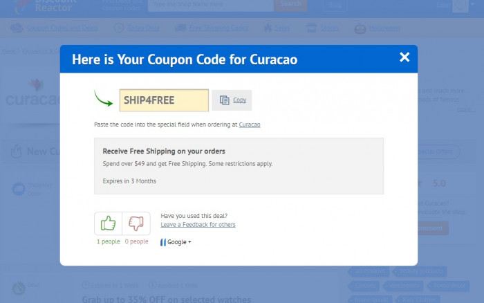 How to use a coupon code at Curacao