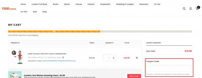 How to use Custom Bobbleheads promo code