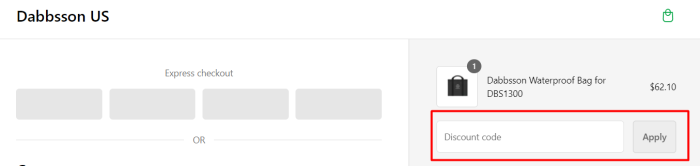 How to use Dabbsson promo code