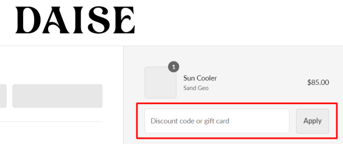 How to use DAISE promo code