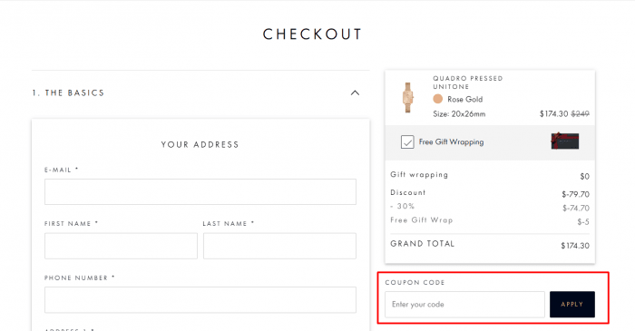 How to use Daniel Wellington promo code