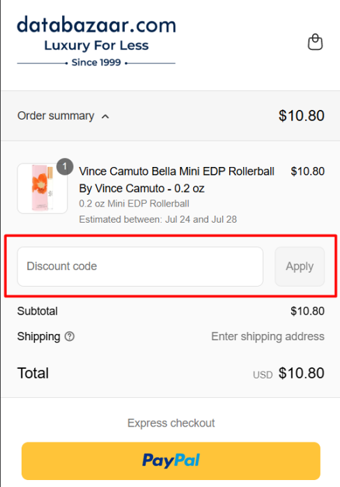 How to use Databazaar promo code