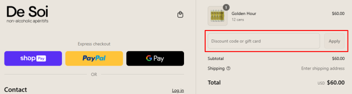 How to use De Soi promo code