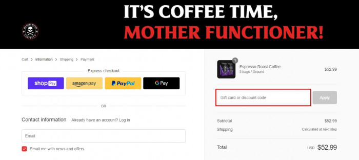 How to use Death Wish Coffee promo code