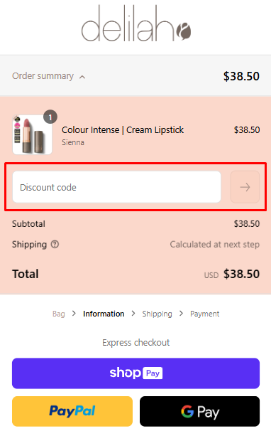 How to use Delilah Cosmetics promo code