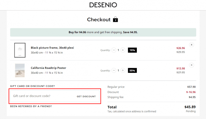 How to use Desenio promo code