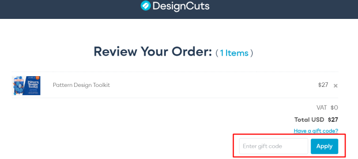 How to use Design Cuts promo code