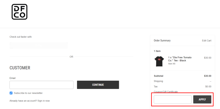 How to use DFCO promo code