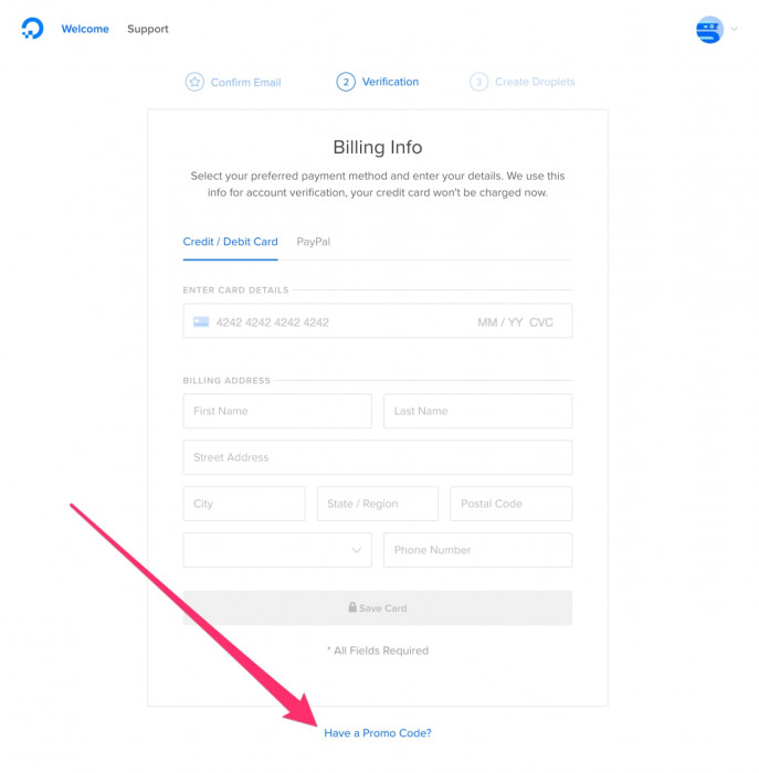 How to use DigitalOcean promo code