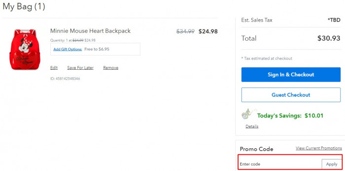 How to use Disney Store promo code