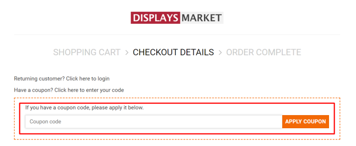 How to use Displays Market promo code