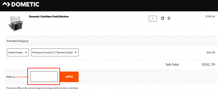 How to use Dometic promo code