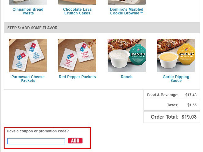 How to use Domino's promo code