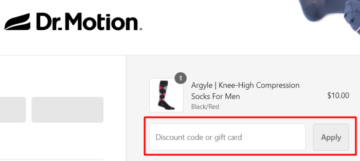 How to use DR. MOTION promo code