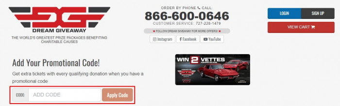 How to use Dream Giveaway promo code