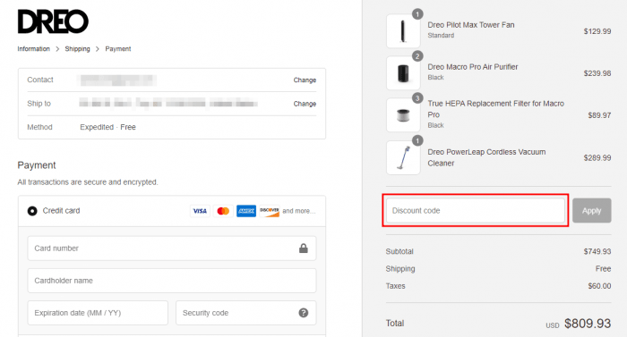 How to use Dreo promo code