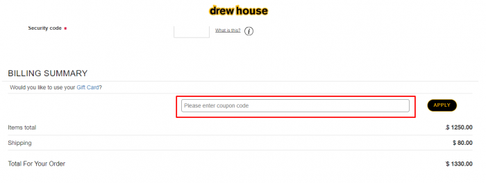 How to use Drew House promo code