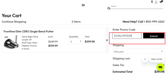 How to use Dunlop Sports promo code