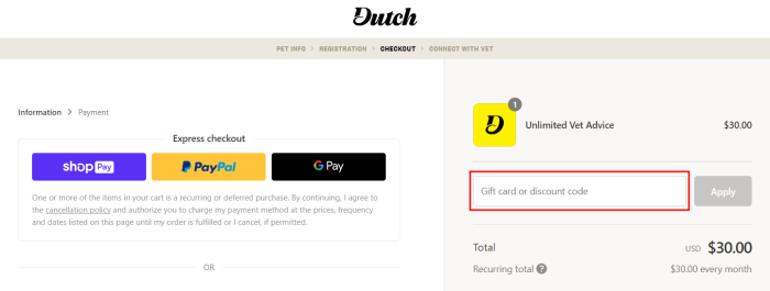 How to use Dutch promo code
