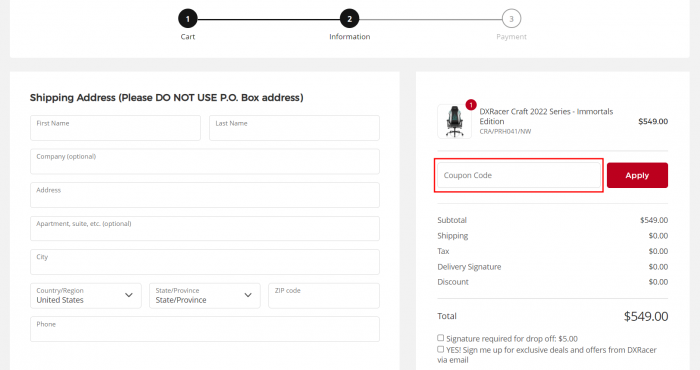 How to use DXRacer promo code
