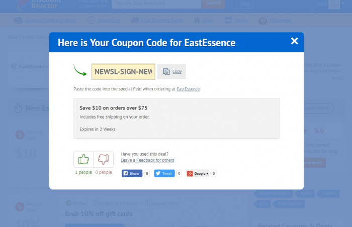 How to use a promo code at EastEssence