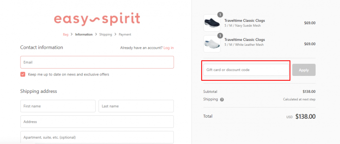 How to use Easy Spirit promo code