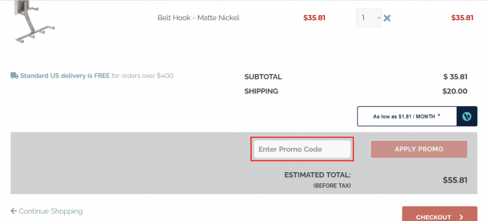How to use EasyClosets promo code