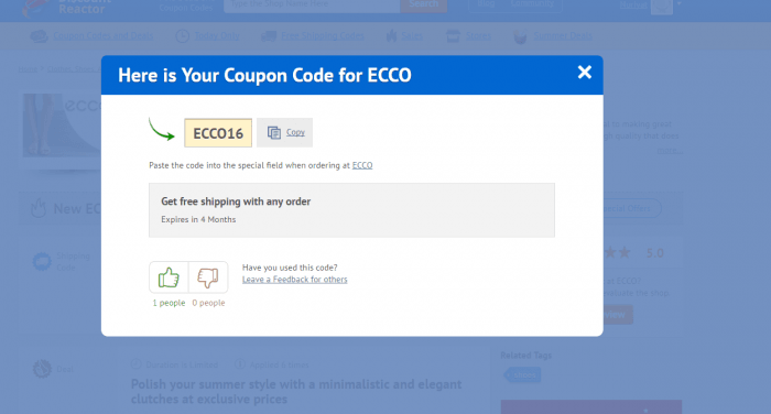 ECCO Code 2022 | 50% | DiscountReactor