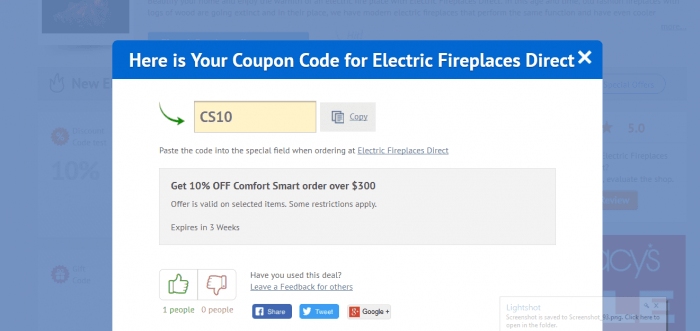 How to use a promo code at Electric Fireplaces Direct