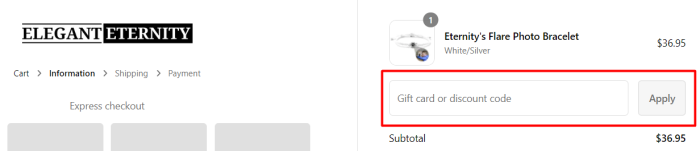 How to use ElegantEternity promo code