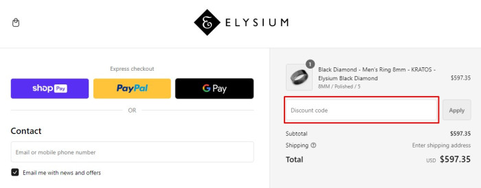 How to use ELYSIUM BLACK promo code