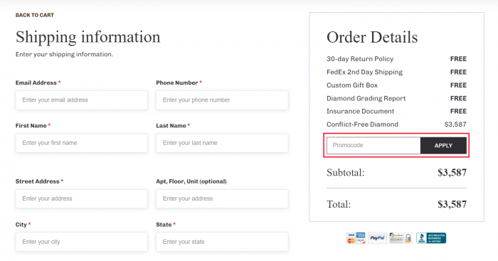 How to use Engage Jeweler promo code