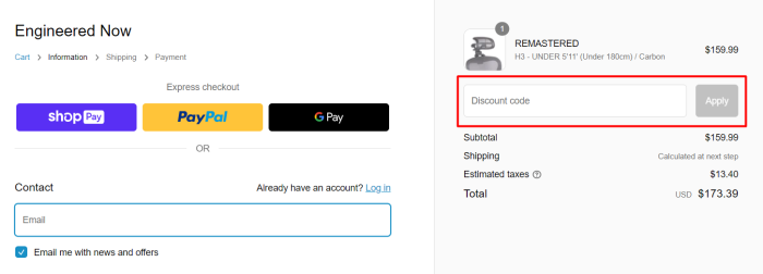 How to use Engineered Now promo code