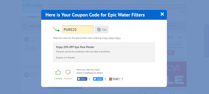 How to use a discount code at Epic Water Filters