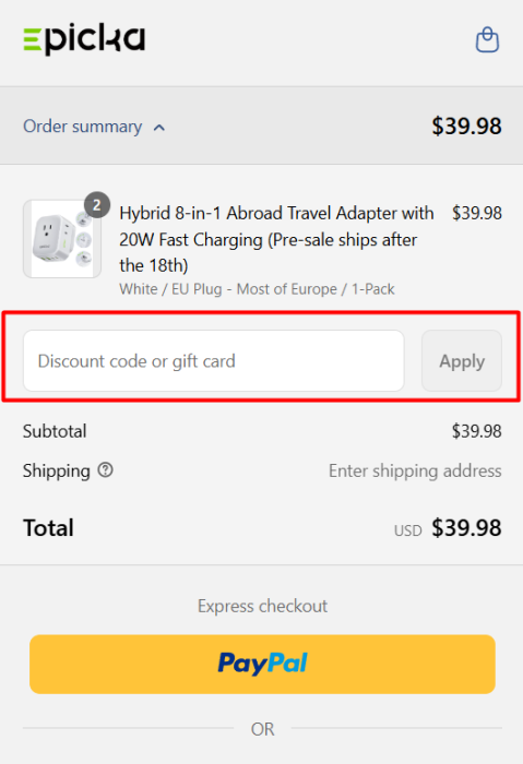 How to use EPICKA promo code