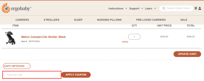 How to use Ergobaby promo code
