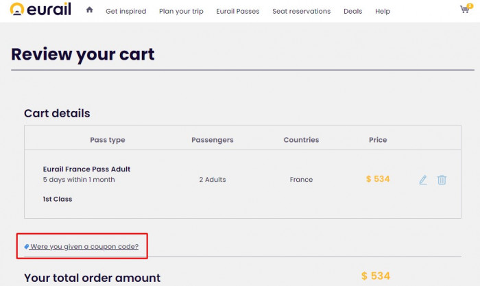 How to use Eurail.com promo code