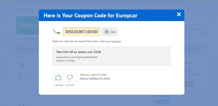 Europcar Coupon Code 2021 | $20 OFF | DiscountReactor