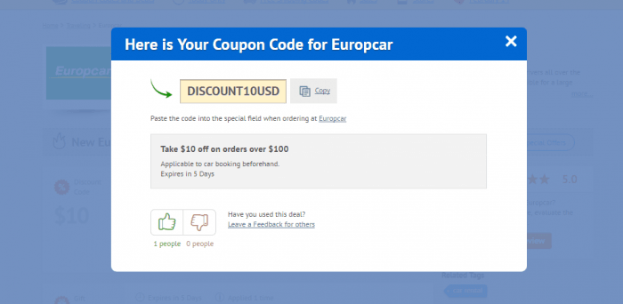 europcar van hire discount code