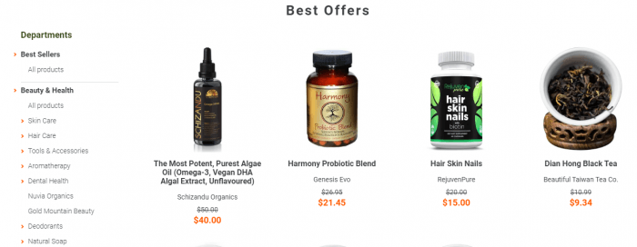 wellness shop range of products 