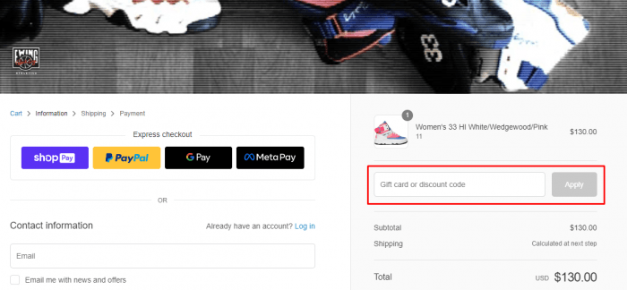 How to use Ewing Athletics promo code