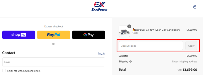 How to use ExxPower promo code
